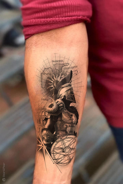 BP Tattoo Titan Savaşçısı Geçici Kol Omuz Dövmesi Tattoo