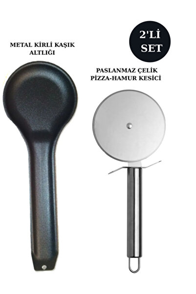 Hilamingo Home Set de 2 ustensile de bucătărie, 1 suport metalic pentru lingu...