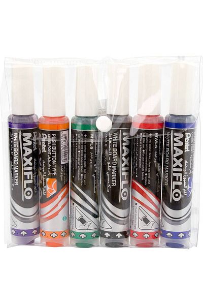 Pentel Pentel MaxiFlo Whiteboard Marker, Assorted Colors