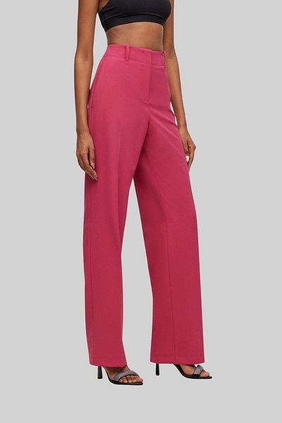 HUGO Women's Zippered Logo Pants Pink