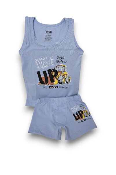 ADN Underwear طقم قميص وبوكسر للأولاد من ADN Kids – رمادي اللون