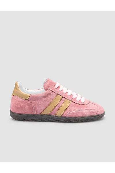 Cabani 100% Genuine Leather Pink Lace-Up Women's Sneaker