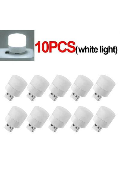 Choice 10PCS-White LED Table Lamp Lights Room Plug Usb Light Night Mini Book Reading Decorating Items Warm