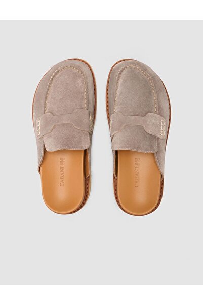 Cabani Γυναικείες παντόφλες από 100% γνήσιο δέρμα πέτρα σουέτ