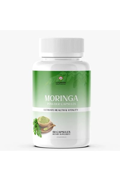 Luqmani herbs كبسولات مسحوق المورينجا لإنقاص الوزن 60 كبسولة 1000 ملغ، تنظم سكر الدم
