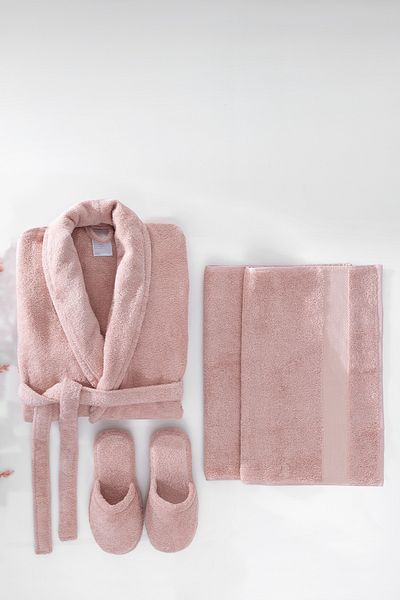 Yataş Essentials 3-Piece Bathroom Set | Slippers (42-44) - Powder