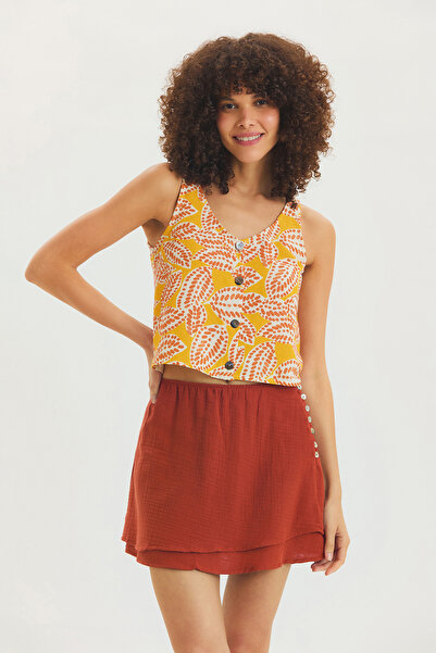 Clandestino Літня міні-спідниця з бічними ґудзиками та деталями на подолі