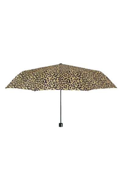 Perletti Mini manual umbrella, Perletti, leopard pattern, sand beige color