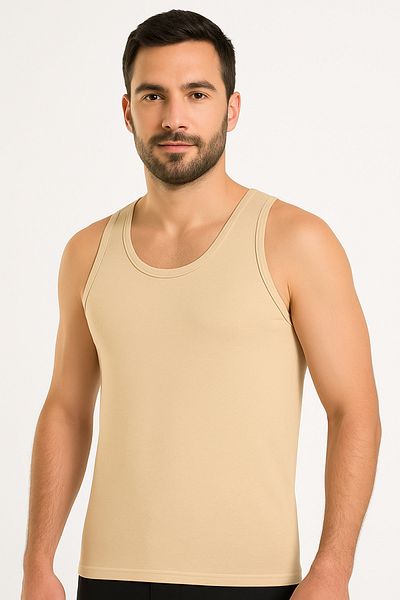 Fanilam 3-Piece Star Bamboo Tan Men's Undershirt