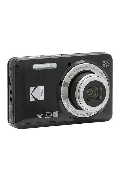 Kodak كاميرا رقمية Kodak Pixpro FZ55-BK بدقة 16 ميجابكسل، تكبير بصري 5 مرات، زاوية واسعة 28 مم، فيديو عالي الدقة 1080 بكسل، شاشة LC مقاس 2.7 بوصة
