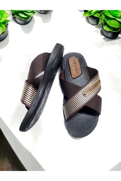 GEZER Men's Cross Band Comfortable Sole Home and Outdoor Slippers