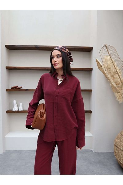 ESRAHELVACI Pocketed Shirt Trousers Set