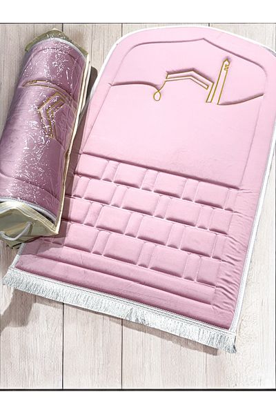 AYHANHOME Covor de rugăciune ortopedic cu model Kaaba minim, burete fără durere pentru genunchi, cadou pentru zestre cu geantă cu franjuri