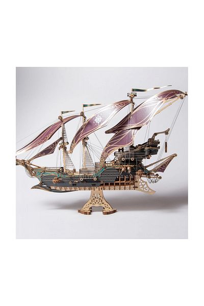 ROKR 3d Puzzle, Pirate Ship – The Maritime Adventures Of Sparrow, Violet, Hc, Wood, 518 Pieces