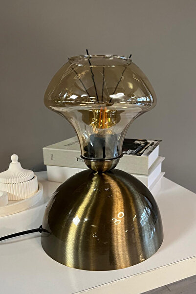 Bamyum Melk Cam Bal Rengi Masa Lambası Dekoratif Masaüstü Aydınlatma Hol Abaj...