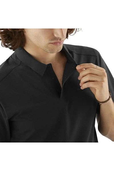 Salomon Trackline Polo Men's Black Polo T-Shirt Men's Polo T-Shirt Lc2439400