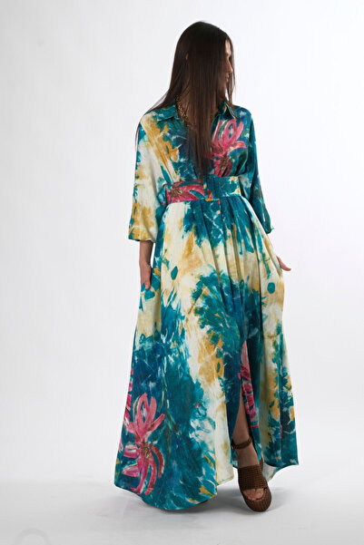 ABBRA Women's Pocket Detailed Belted Loose Dress