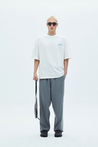VAMOSCLO Comfortable Fit Lyocell Fabric Trousers Gray