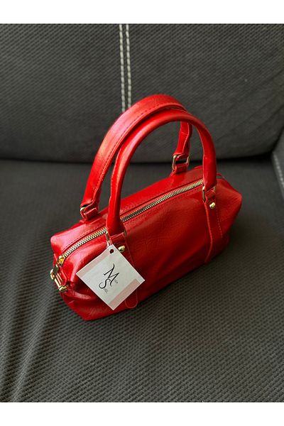 Moda Sekiz Women's Patent Leather Wrinkled Model Faux Leather Casual Cross Strap and Shoulder Bag