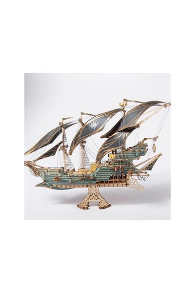ROKR 3D Puzzle, Pirate Ship The Maritime Adventures of Sparrow Plus Size, Green, HC, Wood, 518 Pieces