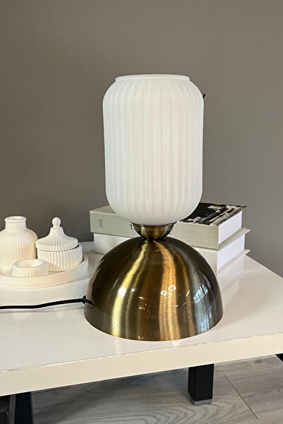 Bamyum Wingmn Cam Beyaz Masa Lambası Dekoratif Masaüstü Aydınlatma Hol Abajur...