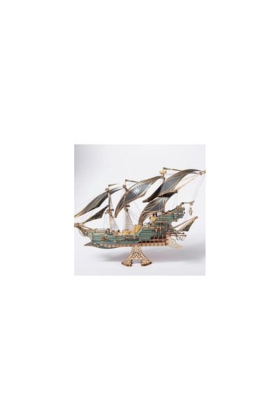 ROKR 3d Puzzle, Pirate Ship "the Maritime Adventures Of Sparrow," Green, Hc, Wood, 518 Pieces