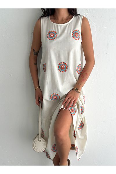 Fanori Woman ROCHIE ȚESĂ CASUAL BRODATĂ