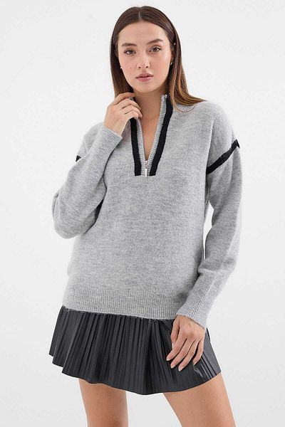 GABRİA Gabria Zippered Stripe Sweater