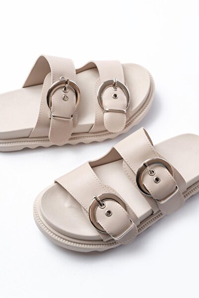 Aymood DM-6010 Бежеві капці з аксесуарами для щоденного використання для жінок