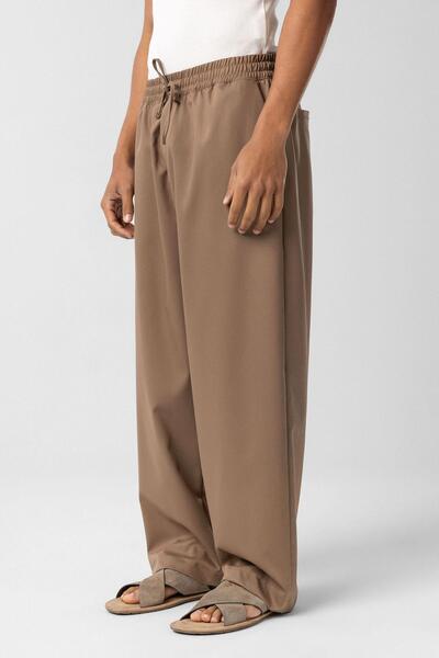 VAMOSCLO Bel Lastikli Baggy Pantolon Vizon