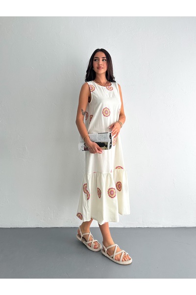 Fanori Woman NAKIŞLI SALAŞ DOKUMA ELBİSE