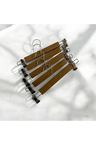BALSA 10 Pieces - Clothes Hanger Wooden Hanger Skirt Hanger with Latch Fma451867