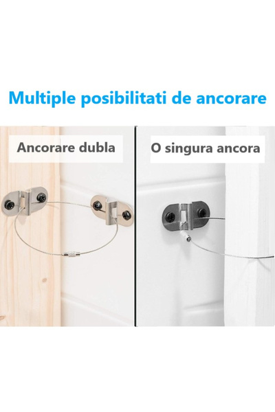 Empria Pachet ancore mobila, metalice, sigurante pentru mobilier, protectie cutremur, Empria, 10 Seturi