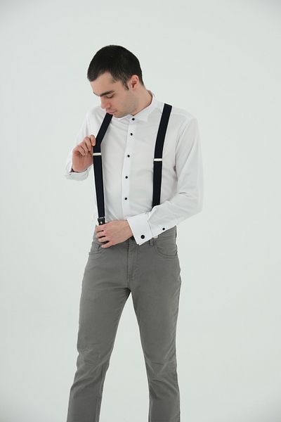 ELROZO Men's Leather Detailed Trouser Hanger
