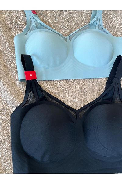 MEBA Laser Cut Seamless Unfilled Wire Free Front Design Adjustable Strap 2 Pack Bra -3310