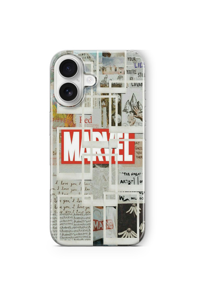 Space Star iPhone 16 Uyumlu Marvel Tasarım Baskılı Şeffaf Kılıf