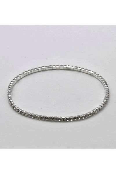 Ervalina Full Tour Silver Stone Silver Color Flexible Waterway Bracelet