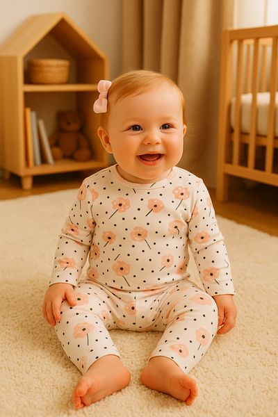 cimcim baby Floral Baby Girl Kids Gift Pajama Set 0-3 Years