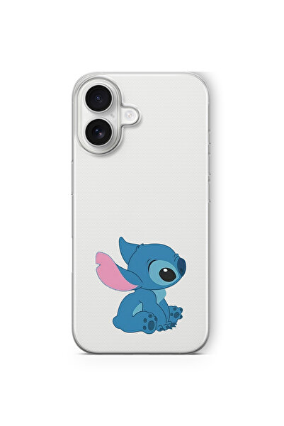 Space Star iPhone 16 Uyumlu Stitch 2 Tasarım Baskılı Şeffaf Kılıf