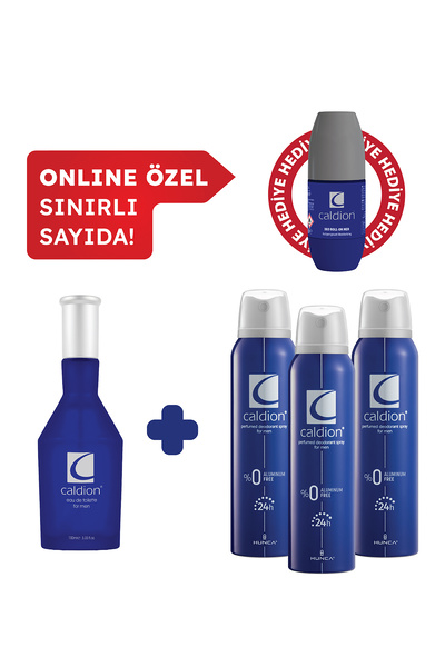 Caldion Classic Erkek Edt Parfüm 100 ml & Deodorant 3*150 ml Avantajlı Set, Roll On HEDİYELİ