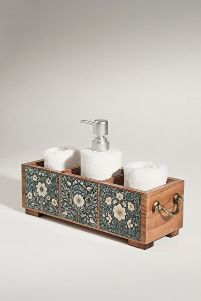 Good Wood Mood Masif Ahşap Banyo Düzenleyici, Sıvı Sabunluk, Havlu Seti