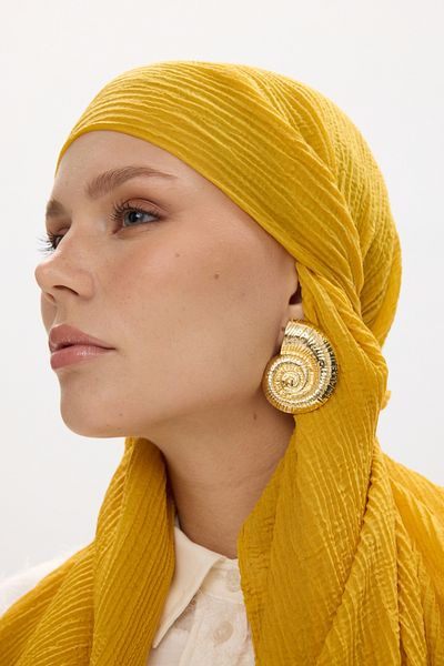 FENZA SCARF Cotton Muslin Shawl - Linden
