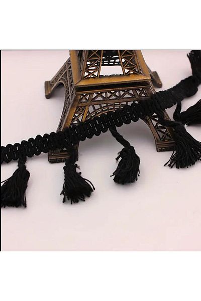OZN AKSESUAR Ribbon Tassel Lace Trim Home Decorations Carpet Edge Clothes Edge Cotton Tassel Fringe Black
