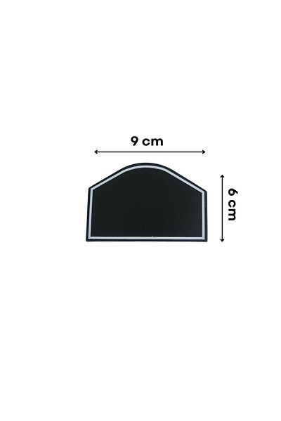 Şeffaf Etiket 10Pcs Erasable Black Label Decorative Blackboard Shaped Dessert Coffee Cafe Name Board 7