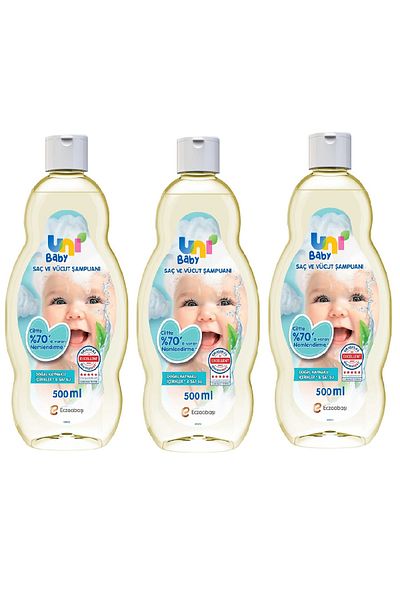 Uni Baby Hair and Body Shampoo 500 ml X 3 Pieces