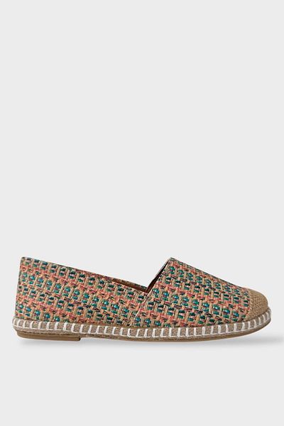 Liger Women's Espadrille Patterned Ballerina Shoes Beige