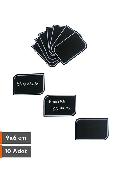 Şeffaf Etiket 10 Pieces Erasable Black Label Decorative Blackboard Shaped Dessert Coffee Cafe Name Board 8 Compatible