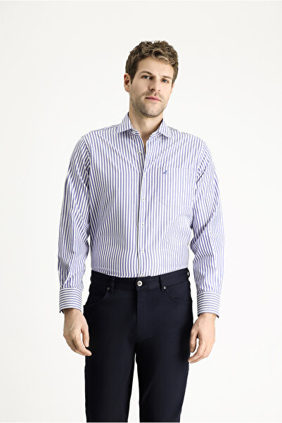 Abdullah Kiğılı Cămașă din bumbac cu dungi cu mânecă lungă