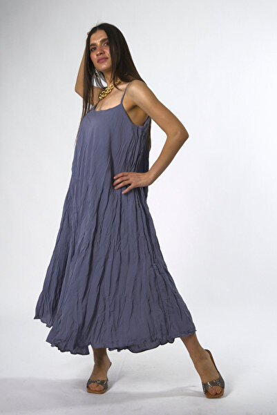 ABBRA Women's Modal Wrinkle Strap Dress