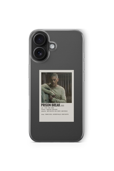 Space Star iPhone 17 Uyumlu Prison Break Poster Tasarım Baskılı Şeffaf Kılıf